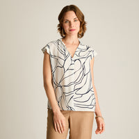 Blusa Azul Manga Corta