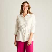 Blusa Crudo Manga 3/4 con Lazo