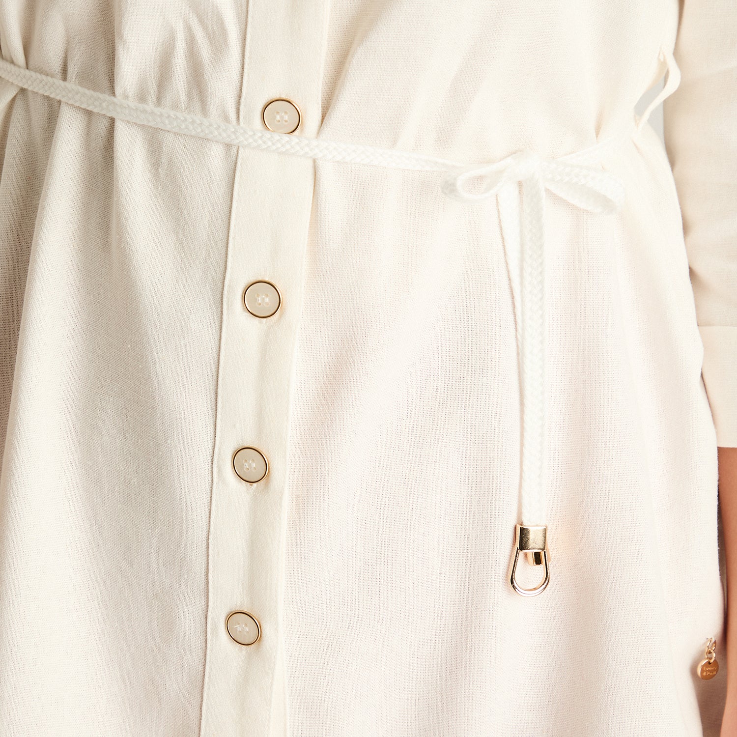 Blusa Crudo Manga 3/4 con Lazo