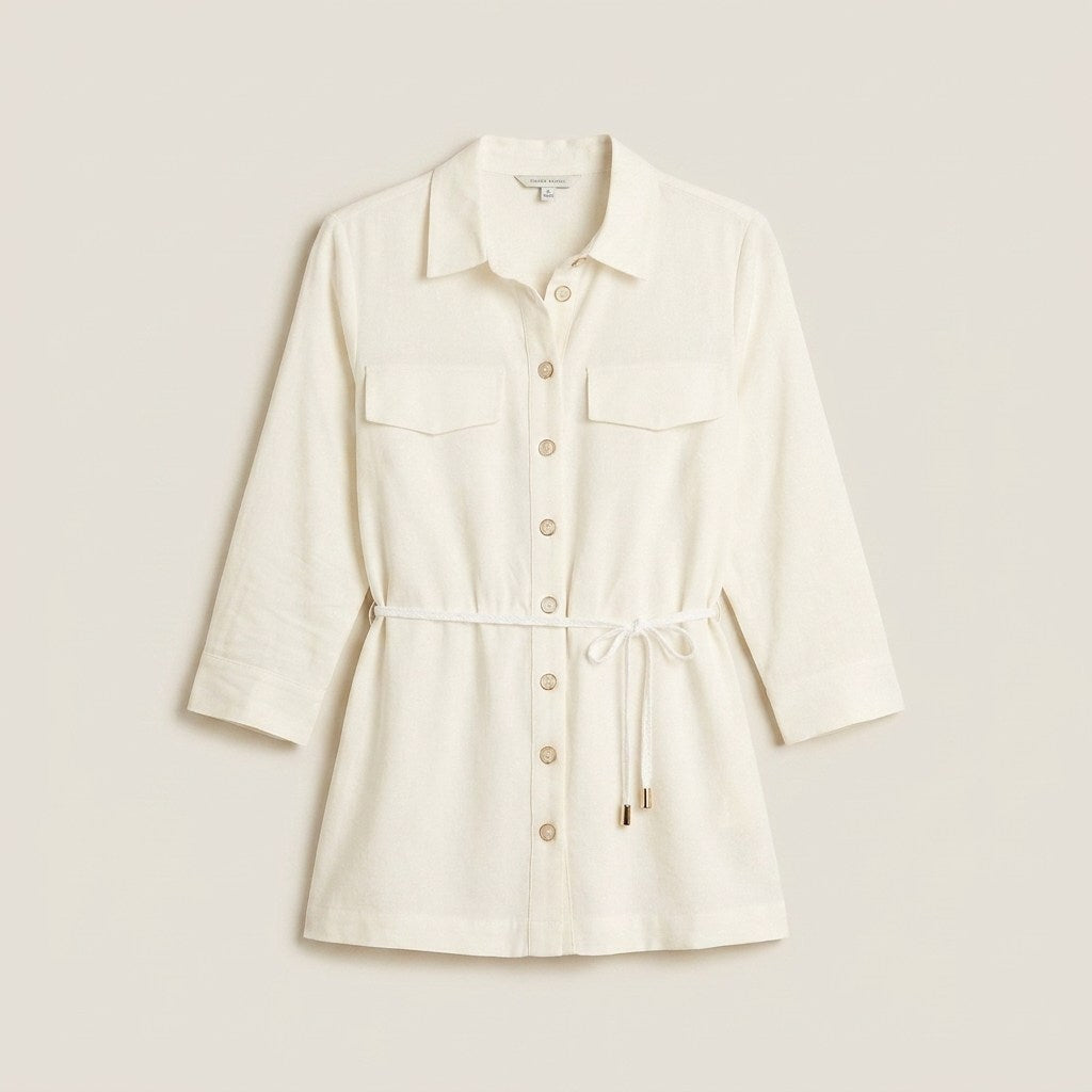 Blusa Crudo Manga 3/4 con Lazo en plano