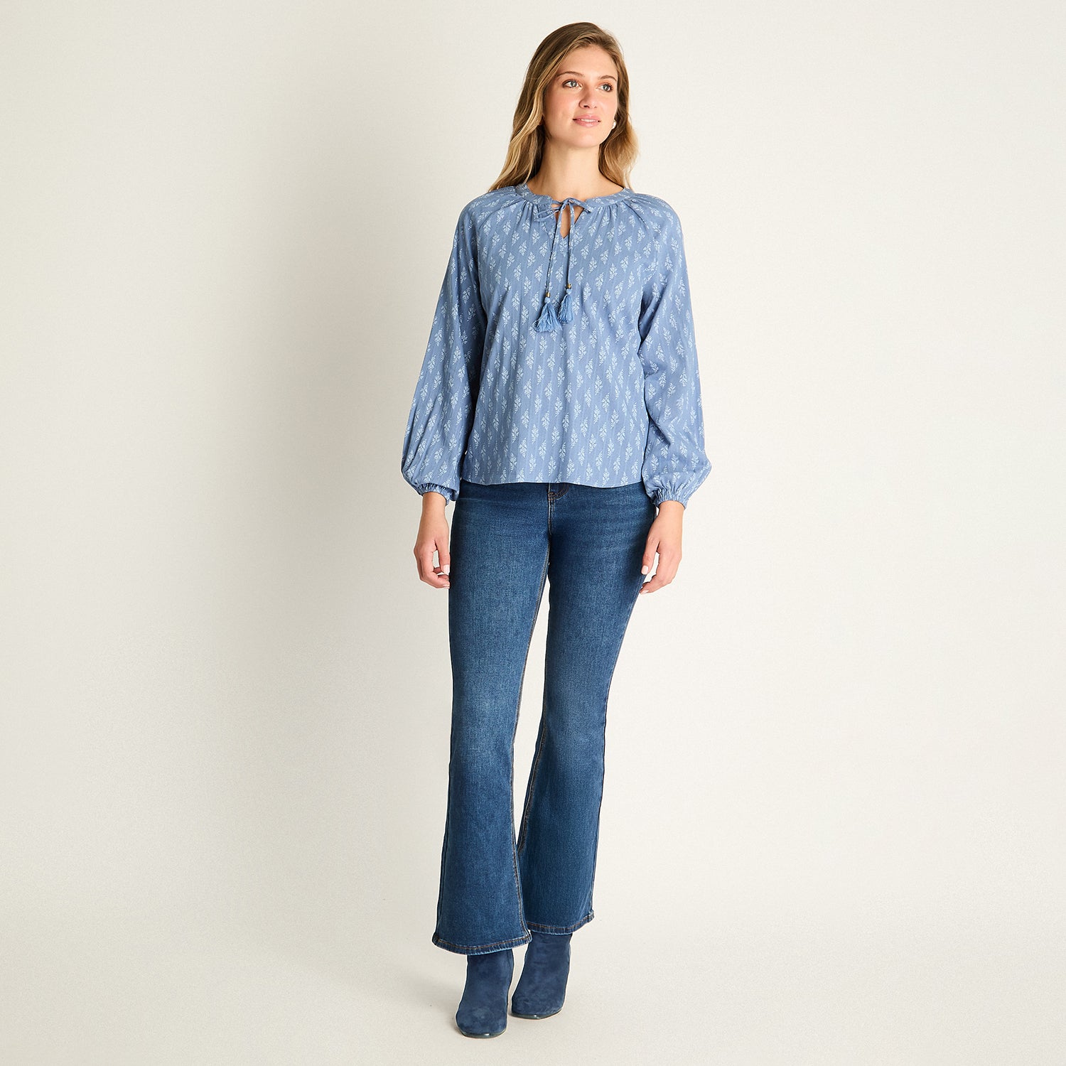Blusa Indigo con Amarre