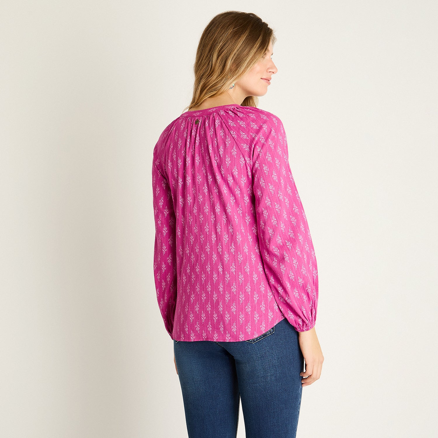 Blusa Magenta con Escote Amarre