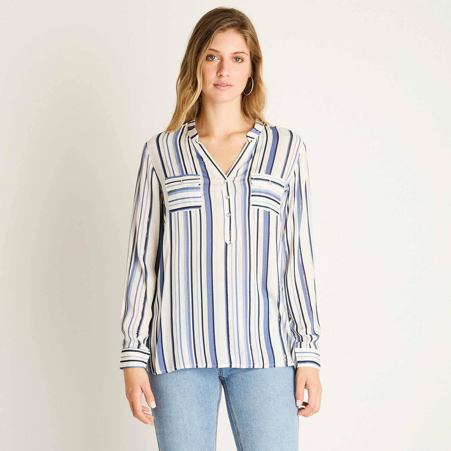 Blusa Blanca con Rayas