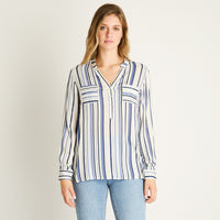 Blusa Blanca con Rayas