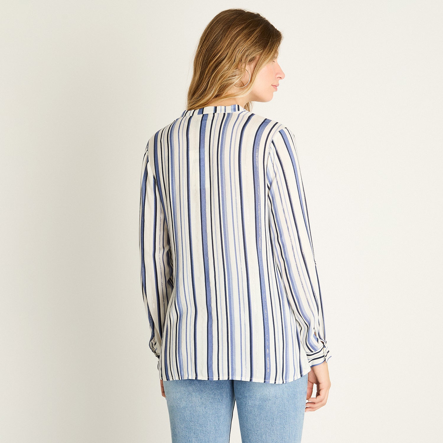 Blusa Blanca con Rayas