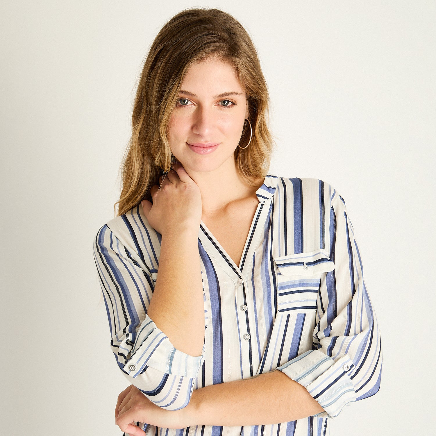 Blusa Blanca con Rayas