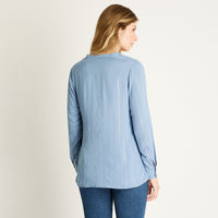 Blusa Indigo Manga Codo