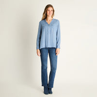 Blusa Indigo Manga Codo