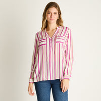Blusa Magenta con Rayas