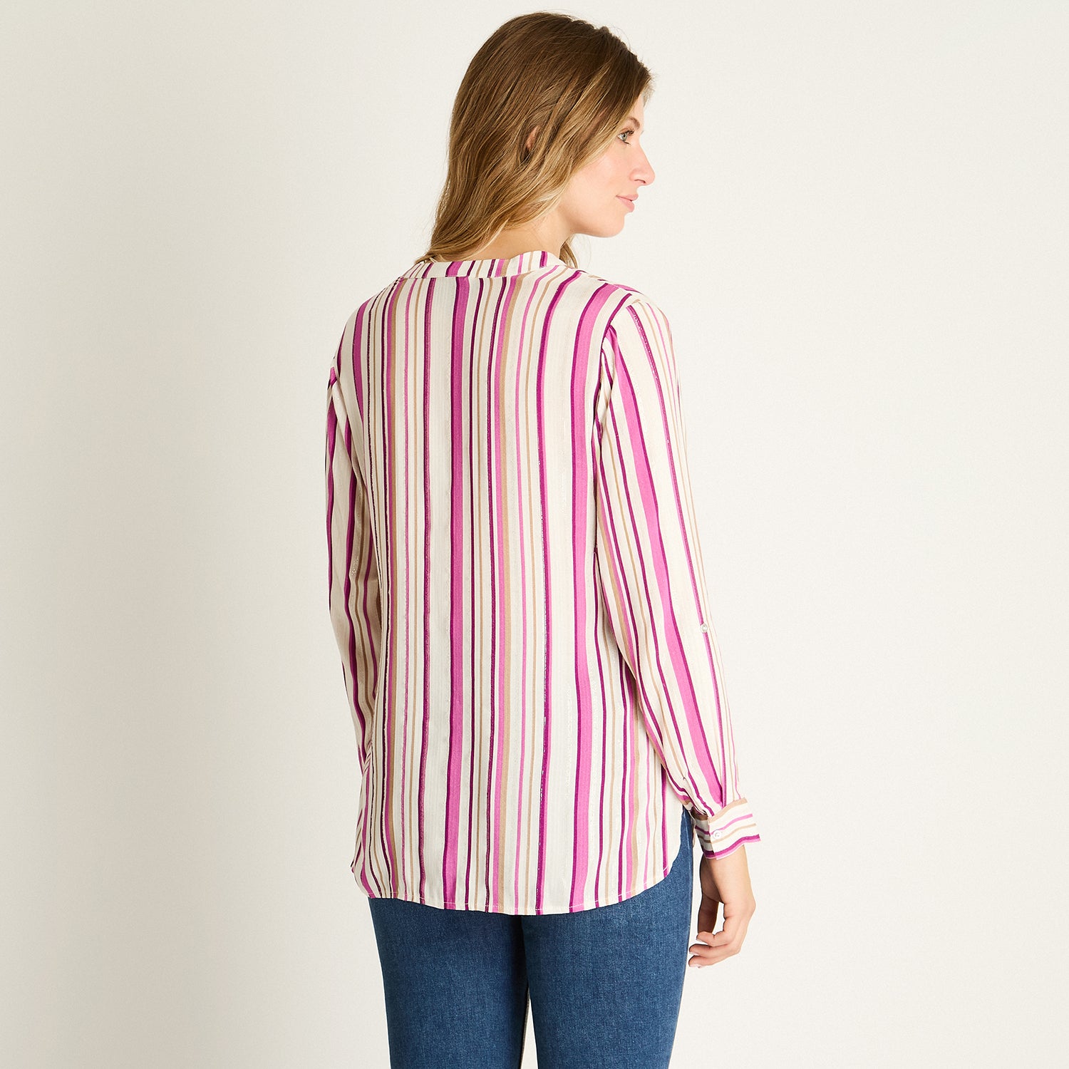 Blusa Magenta con Rayas