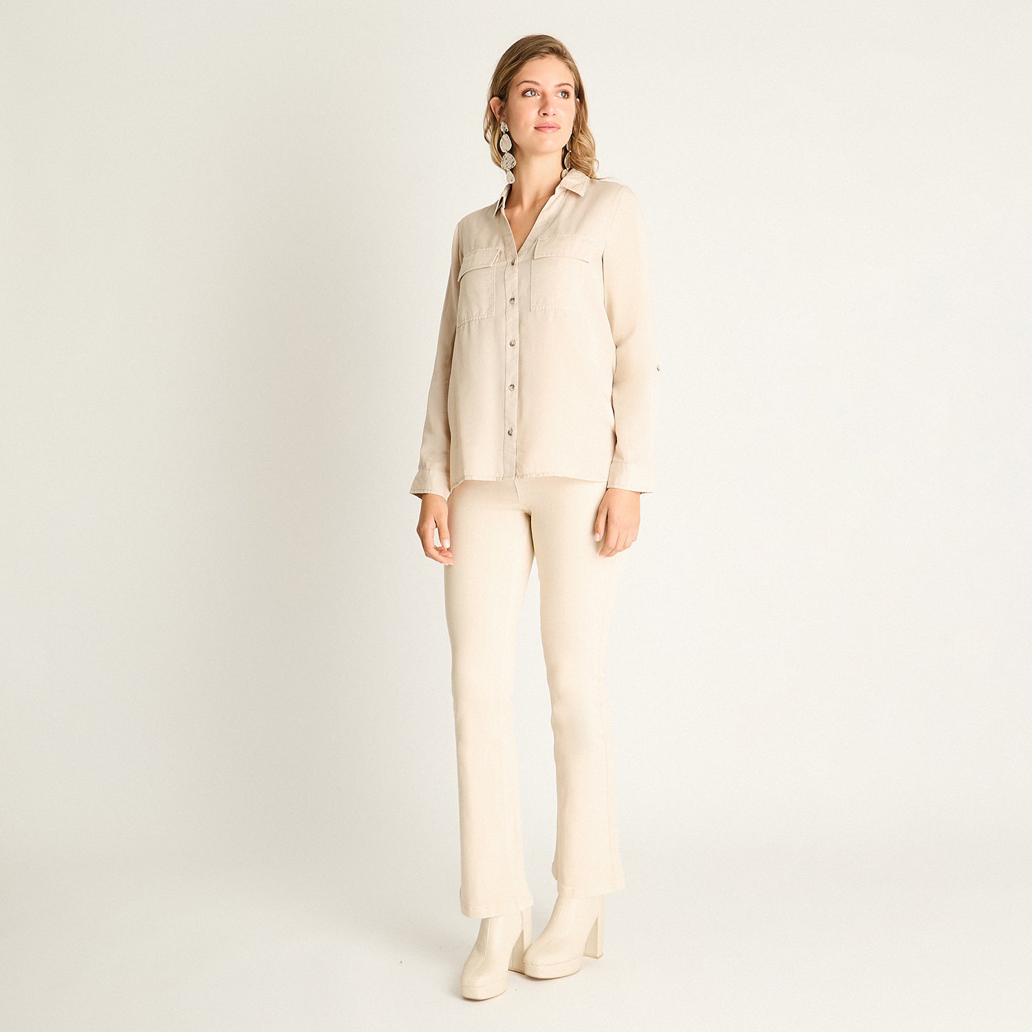 Blusa Beige de Lyocell