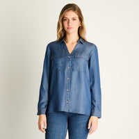 Blusa Azul de Lyocell