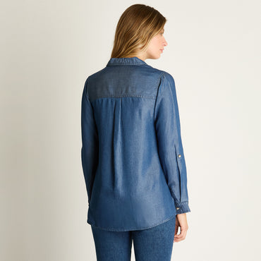 Blusa Azul de Lyocell