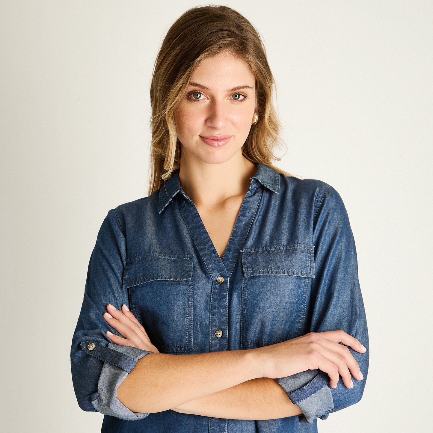 Blusa Azul de Lyocell