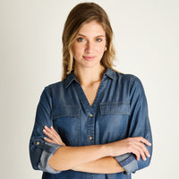 Blusa Azul de Lyocell