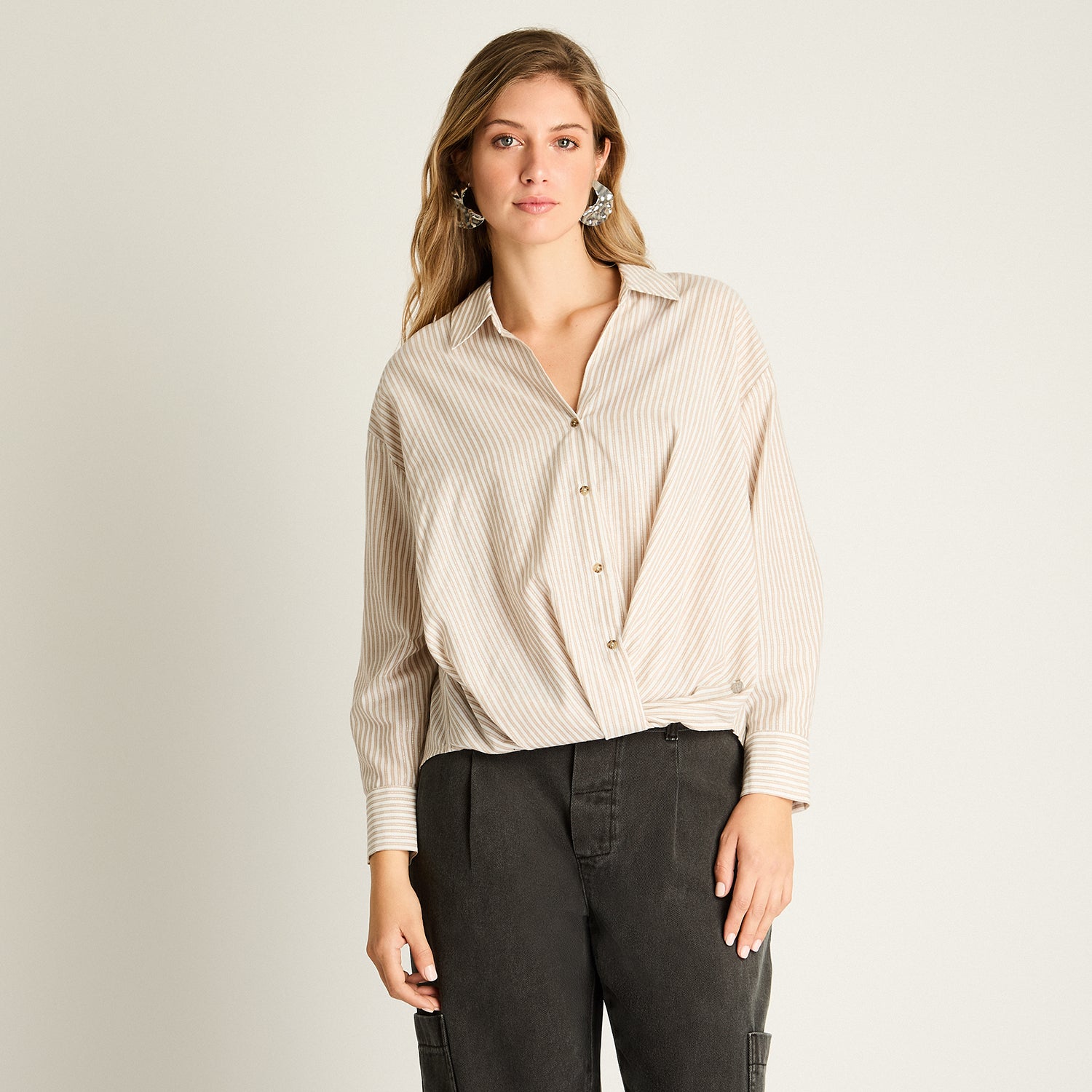 Blusa Beige Rayada