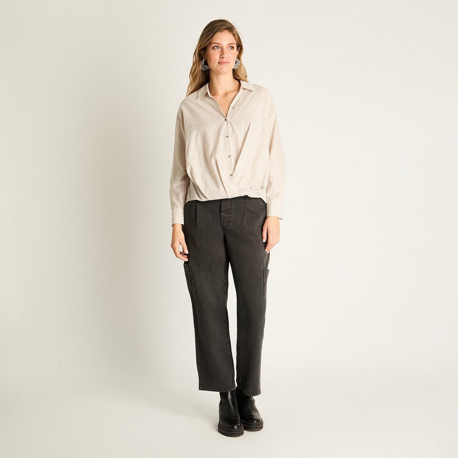 Blusa Beige Rayada