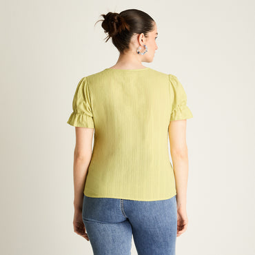 Blusa Verde Lima con Botones