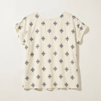 Blusa Blanco Manga Corta Elasticidad Media Sin Forro Calce Normal en plano