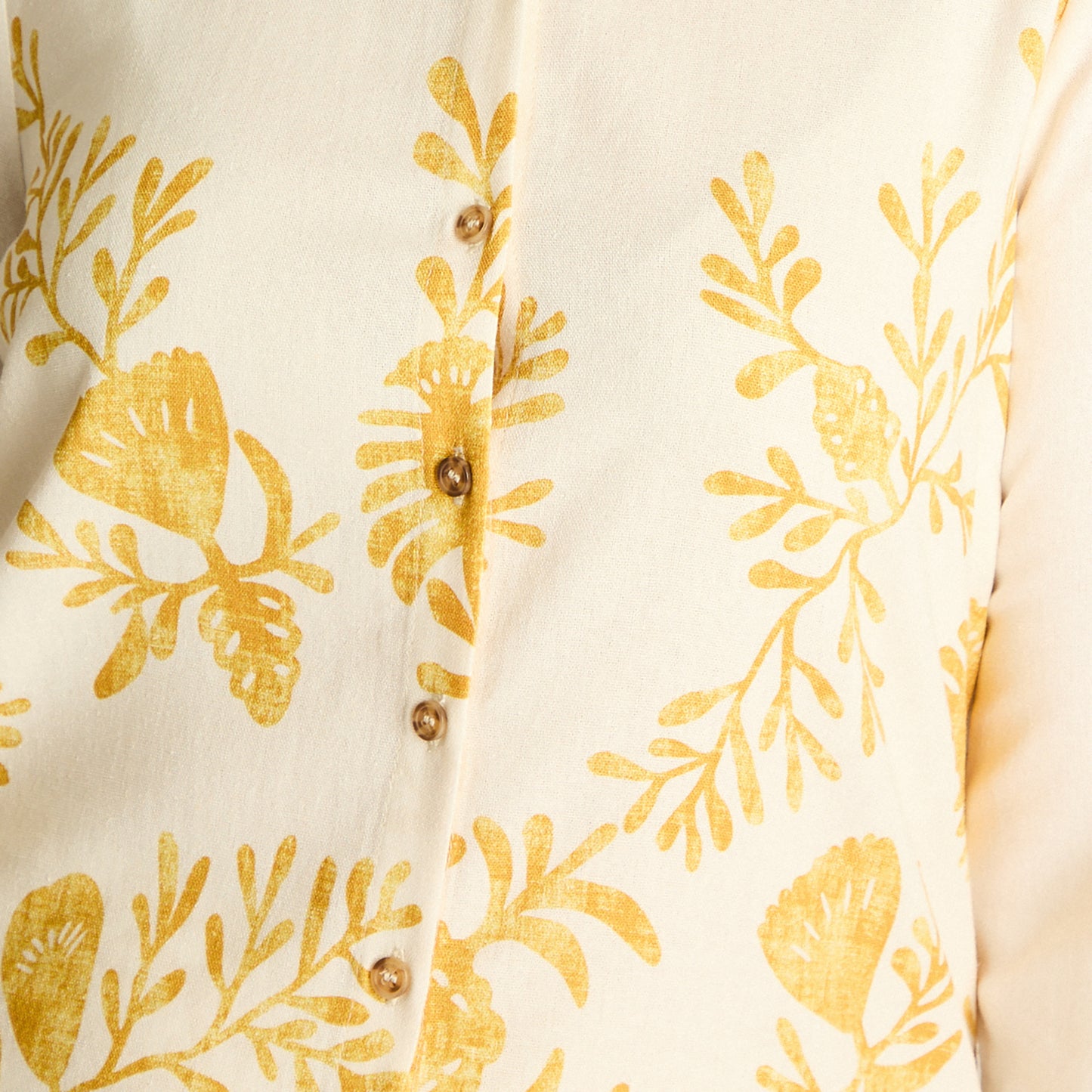 Blusa Crudo Manga Larga No Elasticado Sin Forro Calce Normal