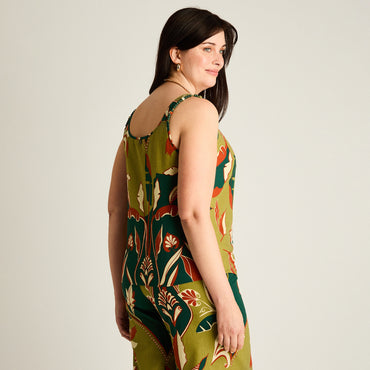 Blusa Verde Sin Mangas No Elasticado Sin Forro Calce Normal