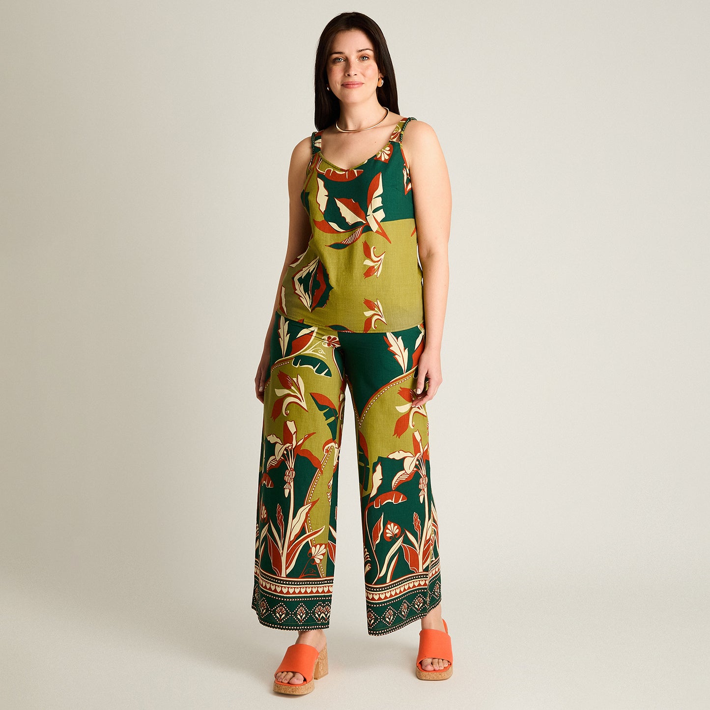 Blusa Verde Sin Mangas No Elasticado Sin Forro Calce Normal