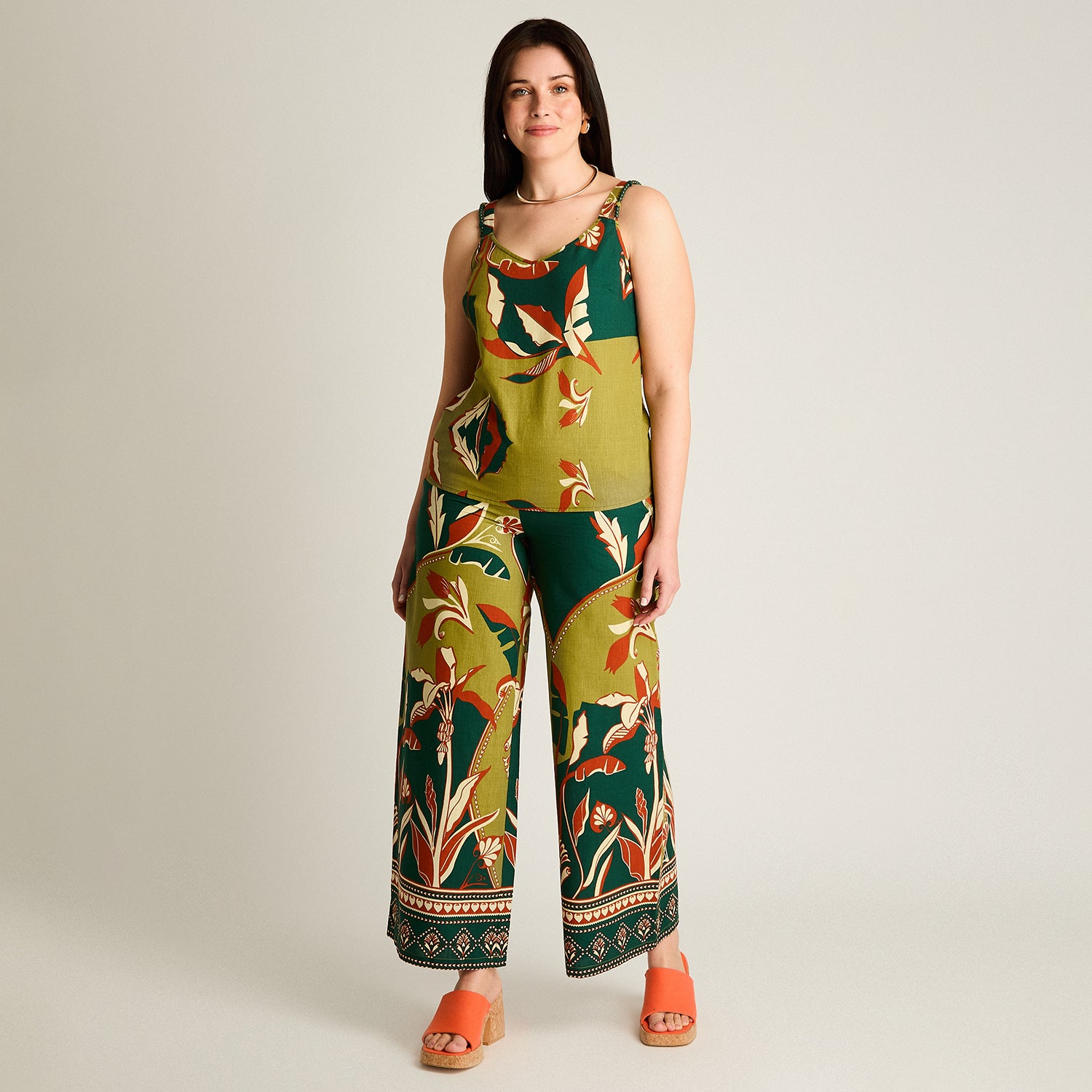 Blusa Verde Sin Mangas No Elasticado Sin Forro Calce Normal