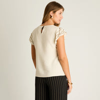 Blusa Arena Manga Corta No Elasticado Sin Forro Calce Normal