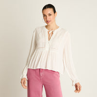 Blusa Crudo Bordado Romántico - Lorenzo di Pontti