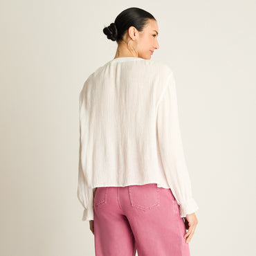 Blusa Crudo Bordado Romántico - Lorenzo di Pontti