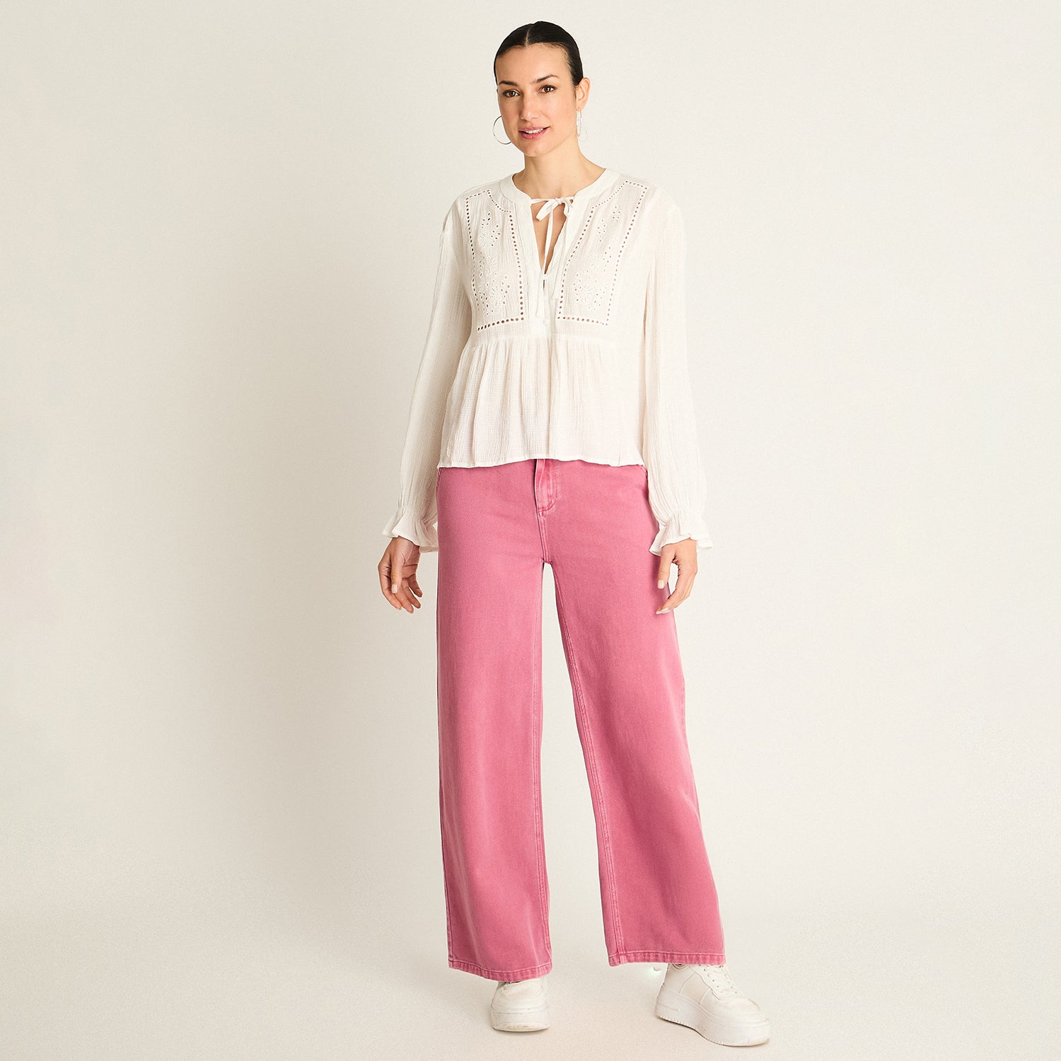 Blusa Crudo Bordado Romántico - Lorenzo di Pontti