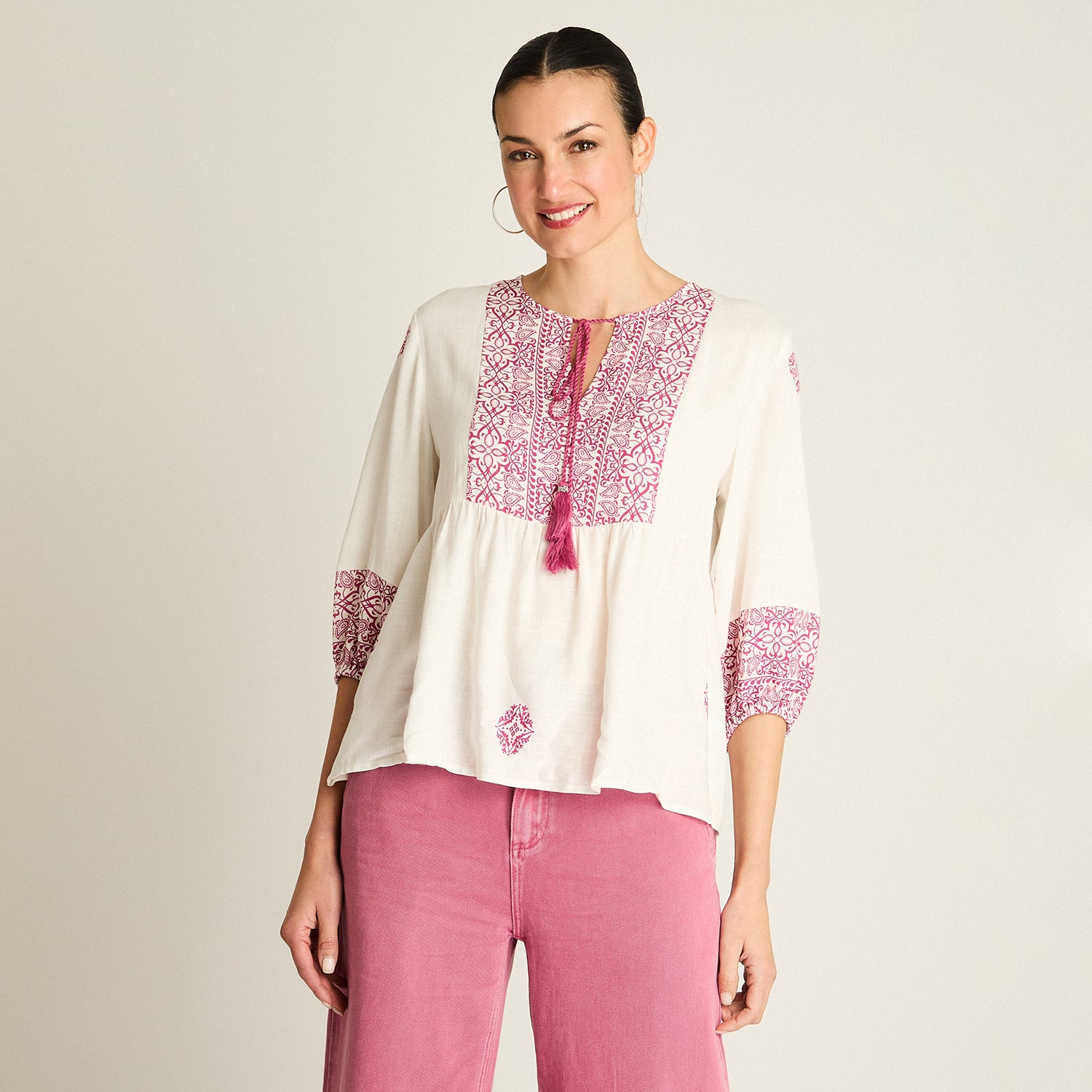 Blusa Crudo Bordado Étnico