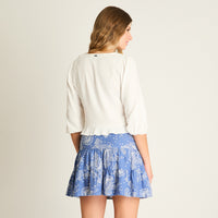 Blusa Blanco Manga 3/4 Amarre Frontal