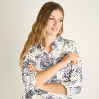 Blusa Blanco Estampado Mediterráneo