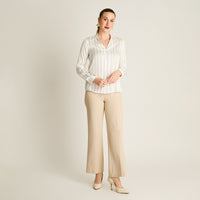 Blusa Crudo Manga Larga Elasticidad Nula Sin Forro Calce Normal Tela Plano