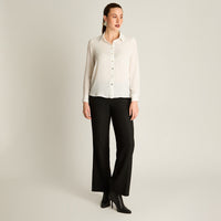 Blusa Crudo Manga Larga Elasticidad Nula Sin Forro Calce Normal Tela Plano