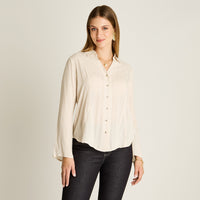 Blusa Arena Manga Larga Elasticidad Nula Sin Forro Calce Normal Tela Plano