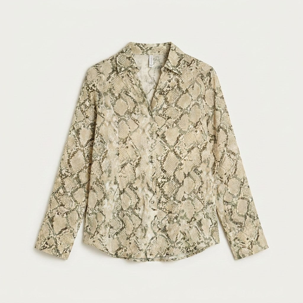 Blusa Pistacho Manga Larga Slim Fit en plano