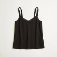 Blusa Pabilo Lencera Negra con Tirantes Ajustables en plano
