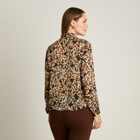 Blusa Negro Manga Larga Elasticidad Nula Sin Forro Calce Normal Tela Plano