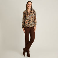 Blusa Negro Manga Larga Elasticidad Nula Sin Forro Calce Normal Tela Plano