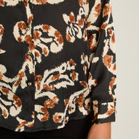 Blusa Negro Manga Larga Elasticidad Nula Sin Forro Calce Normal Tela Plano