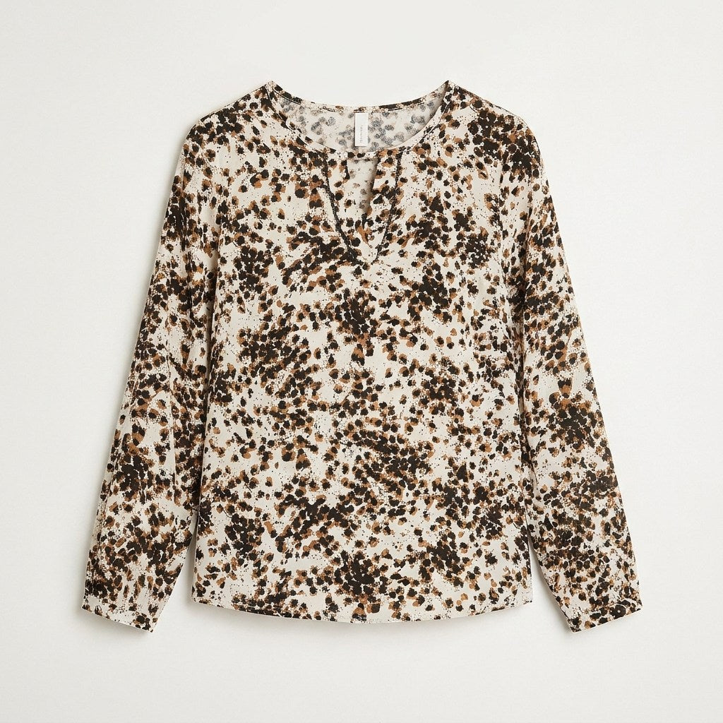 Blusa Estampada Escote Redondo en plano