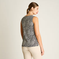 Blusa Negro Sin Mangas Elasticidad Nula Sin Forro Calce Normal Tela Plano
