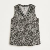 Blusa sin Mangas Estampada con Escote en V en plano