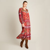 Blusa Terracota Manga Larga Elasticidad Nula Sin Forro Calce Normal Tela Plano