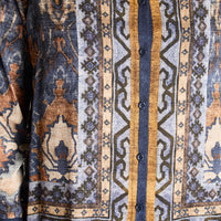 Blusa Azul Manga Larga Elasticidad Nula Sin Forro Calce Normal Tela Plano