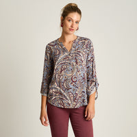 Blusa Beige Manga Larga Elasticidad Nula Sin Forro Calce Normal Tela Plano