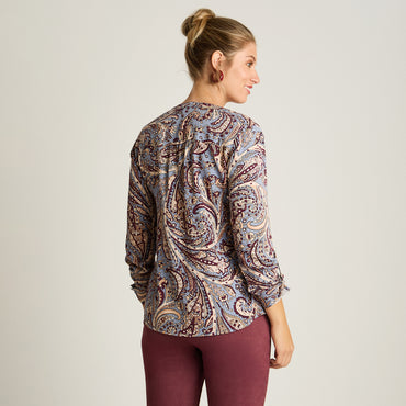 Blusa Beige Manga Larga Elasticidad Nula Sin Forro Calce Normal Tela Plano