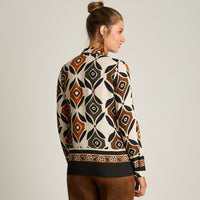 Blusa Camel Manga Larga Elasticidad Nula Sin Forro Calce Normal Tela Plano